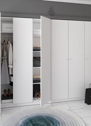 Шкаф для одежды doros промо белый 3+3 дсп 270х48х204 (42005006)