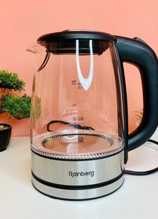 Электрический чайник ,стеклянный Rainberg RB-703, 2 литра Rein...
