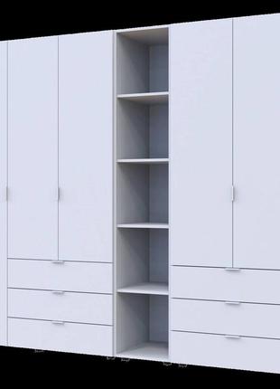 Комплект doros гелар з этажеркою белый 2+3 дсп 231.9х49.5х203....