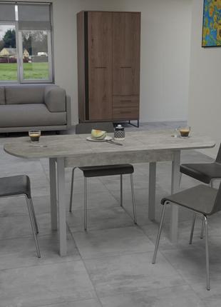 Стол обеденный раздвижной неман модерн бетон/серый