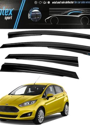 Дефлекторы окон ветровики для авто Ford Fiesta 2008-2017 SUNPLEX