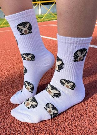 Шкарпетки жіночі високі 1 пара "їжачок" білі 36-41 р