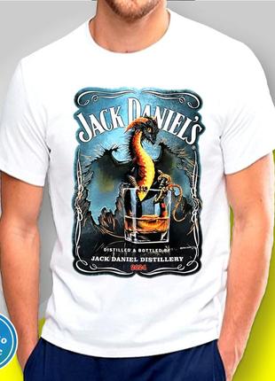 Футболки чоловіча новорічна "jack daniel's - дракон 2" рік дра...