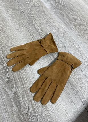 Замшевые утепленные перчатки перчатки на маленькую руку