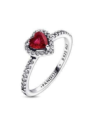 Серебряная кольца «красное сердце»