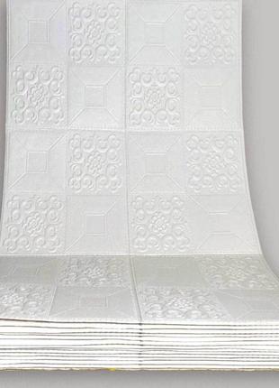Самоклеющаяся 3D панель белая орнамент в рулоне 2800x700x3мм