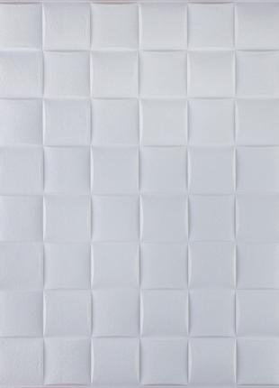 Самоклеющаяся 3D панель белая плетения 700x700x8мм