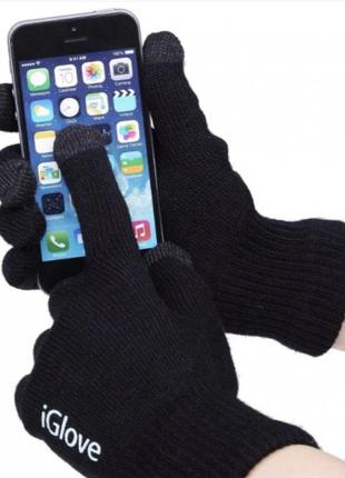Перчатки iGlove для сенсорных экранов Black одноразмерные полн...