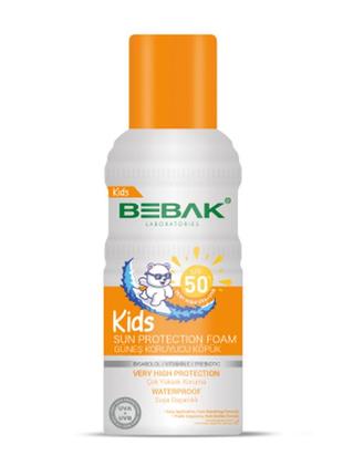 Солнцезащитная пенка для детей spf 50+ bebak, 150 мл