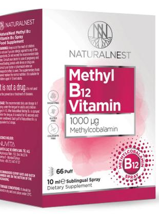 Диетическая добавка-спрей "витамин b12" naturalnest 1000 mcg, ...