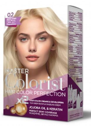 Краска для волос master colorist 0.02 серебристо-пепельный, 2x...