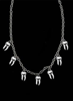 Украшение на шею подвеска зубы зуб цепь цепочка ожерелье колье