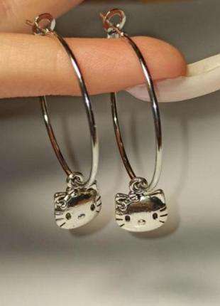 Сережки сережки кільця котики хелоу кіті hello kitty