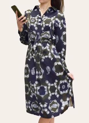 Нова атласна сукня сорочка турецький огірок розм s autograph