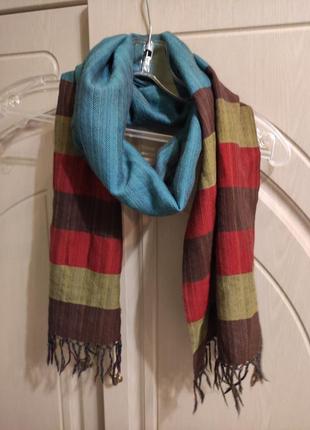 Теплый шарф шарфик 100% натуральная шерсть