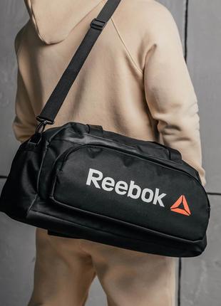 Спортивна дорожня сумка reebok beket чорна тканинна для тренув...