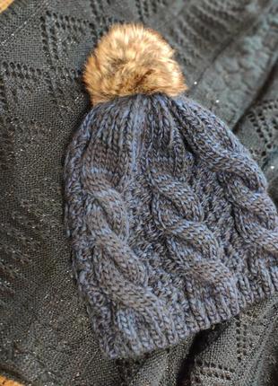 Комплект теплая женская шапка и снуд-шарф на объем голови  р.5...
