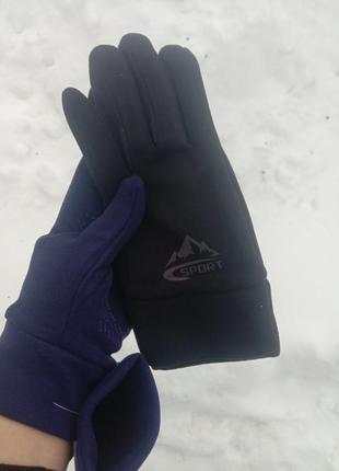 Черные термо перчатки, перчатки, пальчата, сенсорные зимние те...