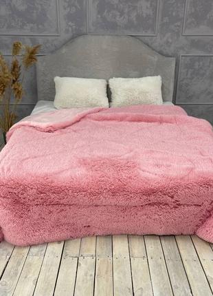 Одеяло травка с густым мехом высокого качества Цвет Ярко-розов...