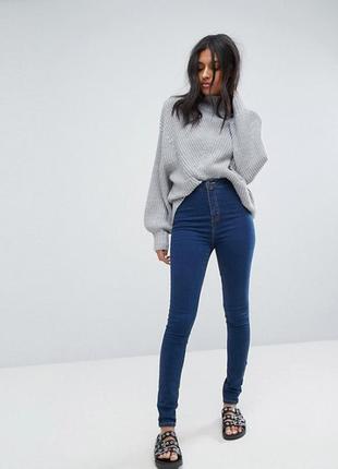 Брендовые джинсы скинни с высокой талией denim co, 36 размер.