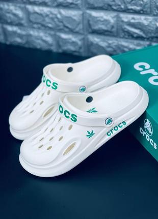 Крокси crocs белые шлёпанцы крокс