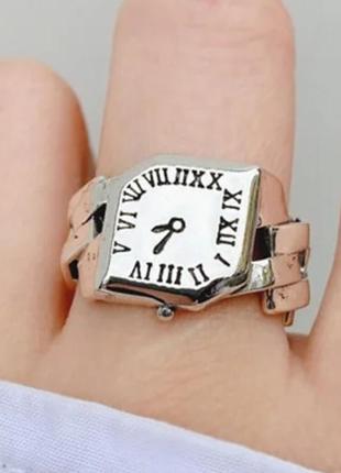 Регулируемое кольцо в стиле панк часы с римскими цифрами стерл...