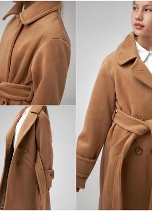 Пальто для девочки кашемировое с поясом демисезонное р.140-158...