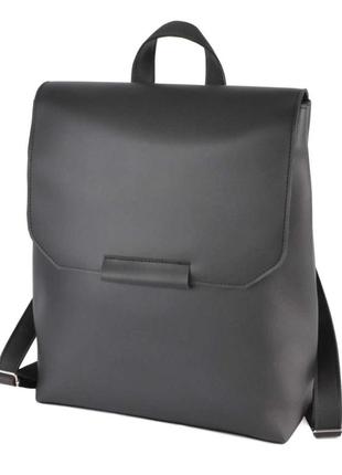 Жіночий рюкзак екошкіра чорний матовий