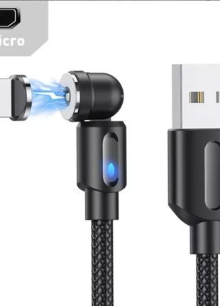 Магнитный кабель USLION 2 в 1 / Micro - USB / 540 градусов / К...