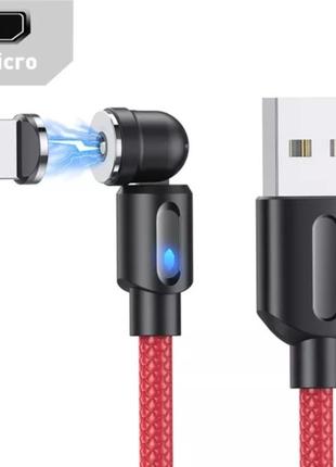 Магнитный кабель USLION 2 в 1 / Micro - USB / 540 градусов / К...