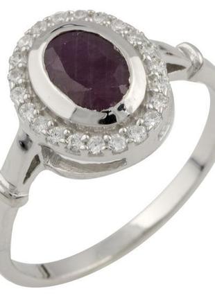 Серебряное кольцо BeautyStyle с натуральным рубином 1.405ct, в...