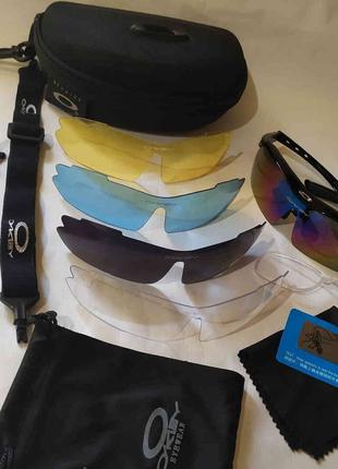 Тактичні захисні окуляри «Oakley Polarized» з 5-ти лінзами оку...