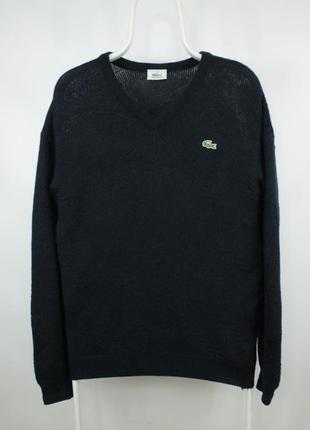 Оригинальный винтажный шерстяной свитер lacoste