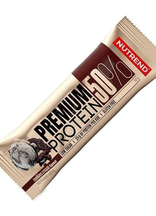 Батончик Nutrend Premium Protein Bar 50%, 50 грамм Печенье-крем