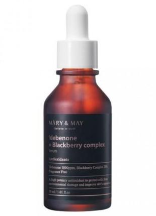 Сыворотка с идебеноном mary&may idebenone + blackberry complex...