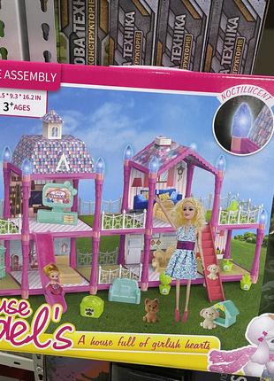 Детский домик с куклой Барби 29 см, 179 дет, домик с терассой ...