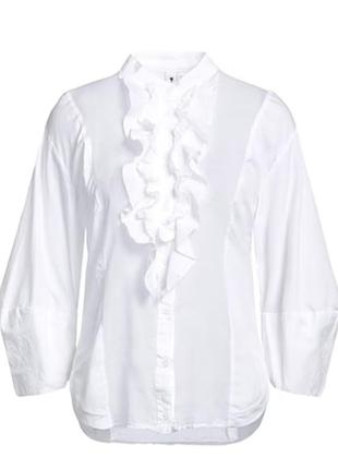 Белая хлопковая рубашка / белая блузка / оригинальная блузка/ ...