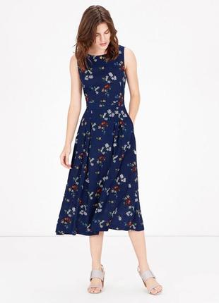 Натуральна міді сукня-сорочка у квітковий принт №384