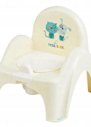 Горшок-стульчик детский "Пес и кот" (желтый) PK-007-102 TEGA