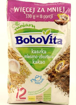 Детская каша молочно-зерновая с какао Bobovita 330 г Польша