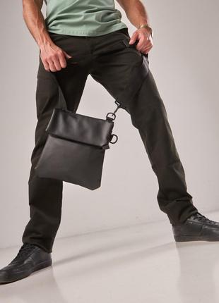 Мужская сумка барсетка через плечо планшет с кобурой на липучке