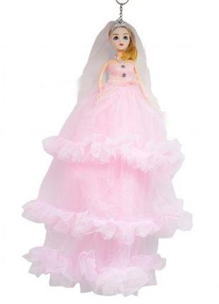 Кукла в длинном платье "невеста", розовый