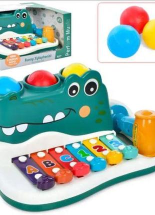 Музыкальная игрушка "ксилофон-крокодил"