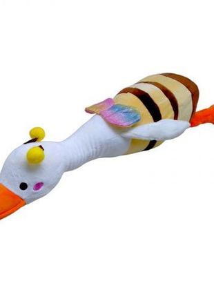 Мягкая игрушка "гусь-обнимусь" в костюме пчелки (65 см)