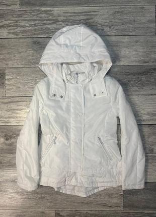 Белая осенне-весенняя куртка ovs для девочки (152 см, 11-12 ле...