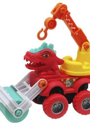 Машинка інерційна "будівельна техніка дракон" (червона)