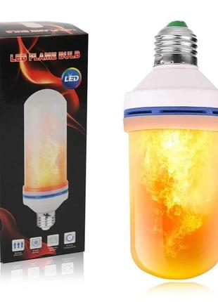 Лампа с имитацией эффекта пламени огня е27 led flame bulb