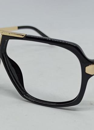 Оправа для окулярів в стилі prada чорна с золотими вставками