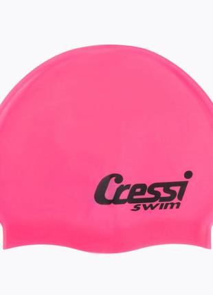 Новая детская шапочка для плавания cressi silicone cap розовая