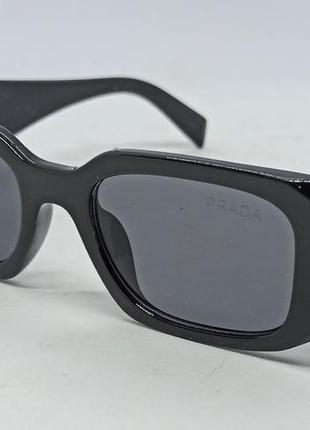 Уценка очки в стиле prada женские солнцезащитные черные глянцевые